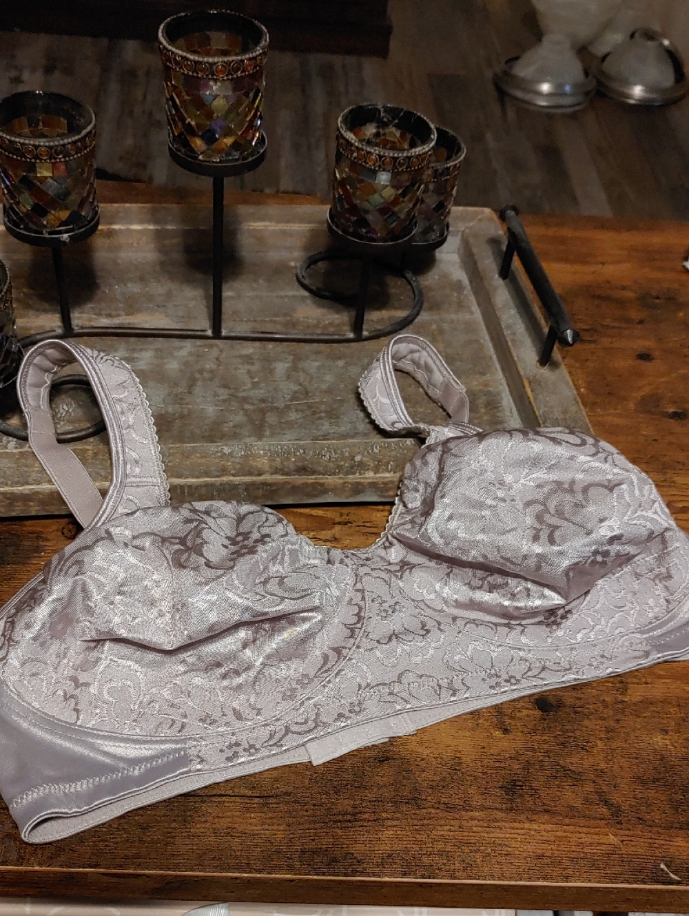 NWOT Playtex 44C Gorgeous Purple Pewter Unpadded Wire Free Stunning Bra